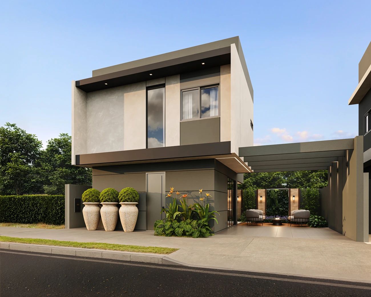 Fachada Concreto do sobrado de 104 m²